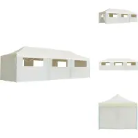 vidaXL Tente de réception pliante Pop-Up avec 8 parois latérales 3 x 9 m Crème - Pavillons & Tentes de réception