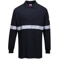 Portwest Polo Ml Modaflame Bande Rétro - Taille S - Marine -