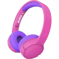Akashi , casque Bluetooth 5.1 pour enfants (pliables, autonomie de 8 heures), rose