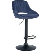 CLP Tabouret de bar , revêtement en velours Milet, réglable en hauteur, pivotant, avec dossier | Couleur : noir, structure : blanc