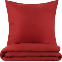 Blumtal Literie 140x200cm + taie d'oreiller 40x80cm - Microfibre Bed Sheets 140x200cm - 2pcs set linge de lit rouge foncé