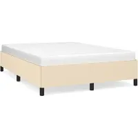 Syfax Cadre de lit sans matelas crème 140x200 cm tissu