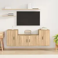 Prolenta Maison Exclusive - Ensemble de meubles TV 3 pcs Chêne sonoma Bois d'ingénierie