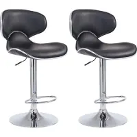 CLP lot de 2 tabourets de bar Las Vegas V2 similicuir chromé
