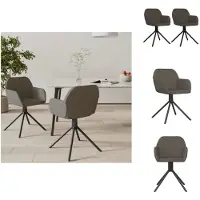 vidaXL Chaise de salle à manger 2 pcs. Pivotant Gris Foncé Velours - Chaises de salle à manger