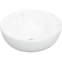 Syfax Lavabo blanc 44x17 cm céramique rond