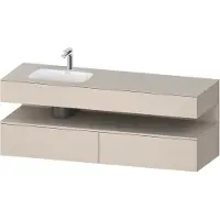 Duravit Collection One lavabo à encastrer avec meuble sous-vasque en console, 1600x550x600mm, niche Taupe Supermatt, vasque à gauche, QA4795083830000