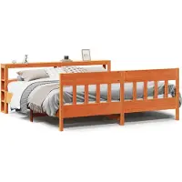 vidaXL Lit en bois massif, sans matelas, en pin brun cireux 180x200