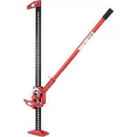 Wiltec Cric Fermier à levier 3000 kg Farm Jack Tout-terrain ATV 4x4 Acier Fonte 13,5kg 135cm Treuil Hauteur 12,2-135 cm Dispositif levage Agricole Sylviculture Jardinage