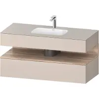 Duravit Collection One lavabo à encastrer avec meuble sous-vasque en console, 1200x550x600mm, niche en chêne mamelonné, QA4787055910000