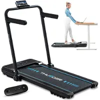 Thunder Tapis de course électrique 2 en 1 - IMPACT-BLACK - Pliable avec fonction Walking Pad - 12 km/h - Bluetooth - Usage domestique