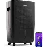 Klarstein DryFy Connect 60L Déshumidificateur, 60L/24h, Wi-Fi, Réservoir 8L, Minuterie 24h, Silencieux, Portable, Pour Salle de Bain & Pièces 45-65m², Anthracite