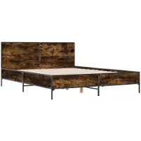 Syfax Cadre de lit sans matelas chêne fumé 150x200 cm