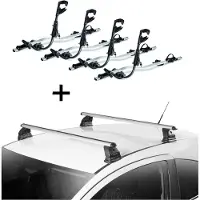 VDP 4x Fast Rider Alu porte-vélos + barres de toit EVO ALU compatibles avec Hyundai i30 (FD) 3-5 portes 2007-2012