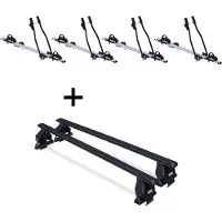 VDP 4x porte-vélos SAGITTAR + barres de toit Menabo Tema acier compatibles avec VW Golf IV (hayon 5 portes) 1997-2004