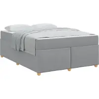 Syfax Cadre de lit avec matelas Gris clair 160 x 200 cm tissu