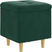 Syfax Pouf de rangement Vert foncé 40 x 40 x 45 cm Velours