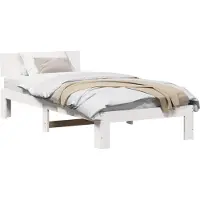 Syfax Cadre de lit avec tête de lit Blanc 75 x 190 cm Pin massif