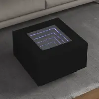 Prolenta Maison Exclusive - Table basse LED noire 60x60x40 cm Matériau dérivé du bois
