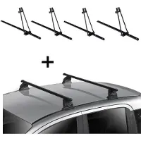 VDP 4x porte-vélos ORION + barres de toit EVO en acier compatibles avec Mazda 2 (DE) 3-5 portes 2007-2015