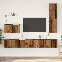 Prolenta Meuble TV mural exclusif - 4 pièces - Bois massif recyclé