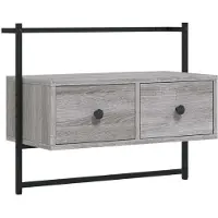 Syfax Meuble TV mural sonoma gris 60,5x30x51 cm bois d'ingénierie