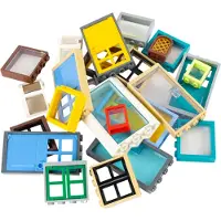 LEGO Fenêtres et portes Mélange pour maison, bâtiment NOUVEAU ! Quantité 40x - Chaque mélange est composé individuellement