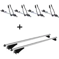 VDP 4x porte-vélos SAGITTAR + porte-bagages Tiger XL compatible avec Volvo V60 Cross Country à partir de 15 ans