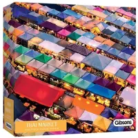 Gibsons , le charme des puzzles anciens Puzzle Marché Thai - 1000 pièces