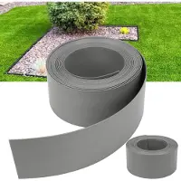 TolleTour Bordure de pelouse Gravier Bordure de tonte Bande de gazon Bordure supérieure Chemins de jardin Bordure de pelouse Gris 2500x10cm