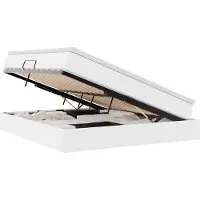 vidaXL Lit de rangement avec matelas Blanc 160 x 200 cm Similicuir