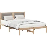 Syfax Cadre de lit avec tête de lit Taupe 150 x 200 cm Pin massif