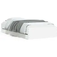 Syfax Cadre de lit avec tiroirs sans matelas blanc 75x190 cm