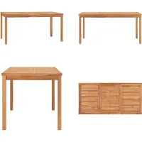 vidaXL Table de jardin 160x80x77 cm Teck massif - Table de salle à manger - Table en bois - Tables en bois