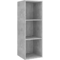 Syfax Meuble TV mural Gris béton 37x37x107 cm Bois d’ingénierie