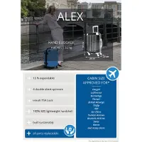 Hauptstadtkoffer Alex - Lot de 2 bagages à main + valise de taille moyenne, set de valises de réserve Trolleys coque dure polycarbonate brillant,Noir-Vert