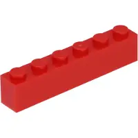 LEGO 250 pièces 3009 Brick 1x6 Part Basic Bricks 250 Rouge