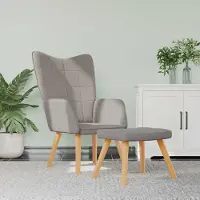 Prolenta Maison Exclusive - Fauteuil de détente avec repose-pieds, tissu taupe