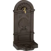 Relaxdays Fontaine sur pied , style antique, dimensions : 82,5 x 39 x 32 cm, style rétro, jardin, terrasse, robinet, bassin, sur pied, marron
