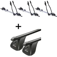 VDP 3x porte-vélos SAGITTAR + barres de toit en acier compatibles avec Kia Cee'd I 3-5 portes 2006-2012