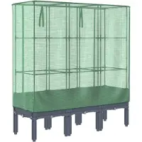 Syfax Jardinière surélevée avec housse aspect rotin 120x40x140 cm