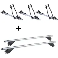 VDP 3x porte-vélos SAGITTAR + barres de toit en aluminium RB003 compatibles avec Kia Sportage (5 portes) 2010-2016