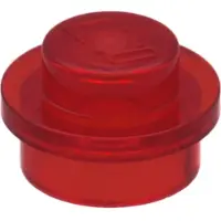 LEGO 25x Plaque de construction ronde 1x1, rouge transparent