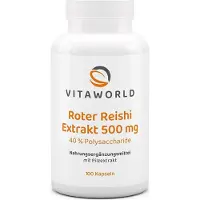 Vita-World GmbH Extrait de reishi rouge 500 mg 40% Polysacchar.gélules 100 pcs