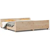 Syfax Cadre de lit sans matelas 200x200 cm bois massif de pin
