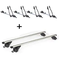 VDP 4x porte-vélos SAGITTAR + barres de toit/rails KING2 compatibles avec Bmw X4 (F26) (5 portes) à partir de 14 ans
