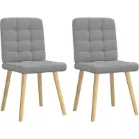 Syfax Chaises à manger lot de 2 gris clair tissu