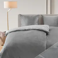 Blumtal literie 140x200 & 2x 80x80cm cashmere-touch peluche en gris