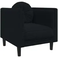 Syfax Fauteuil avec coussin noir velours