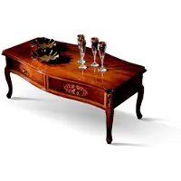 AEA Bois Meubles italiens Style baroque Luxe Table basse marron Table de salon Nouveau